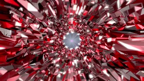 Futuristic Rotating 3D Geometric Tunnel 02. 4K 스톡 동영상 292985922