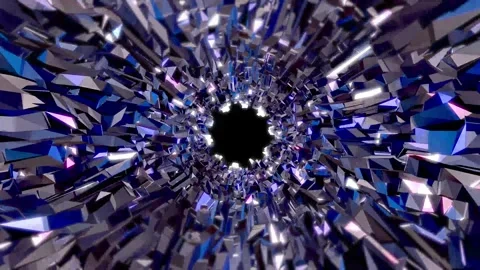 Futuristic Rotating 3D Geometric Tunnel 03. 4K Stock Footage 292986409