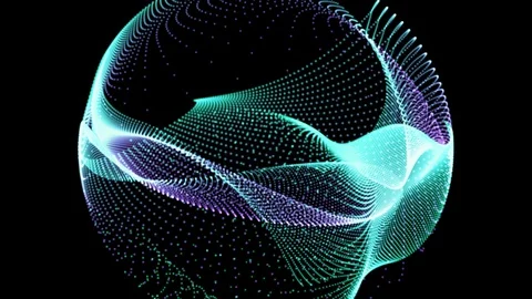 Futuristic rotating light ball Video stock 129204147