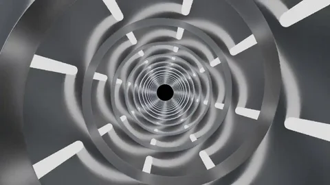 Futuristic rotating tunnel with helix structure. (loop ready file with mask) Stock Footage 69158857