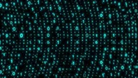 Futuristic Rotation With Binary Code In Digital Cyberspace Video Background Stock Footage 342477061