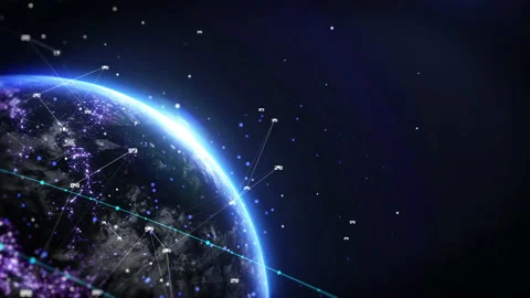 Futuristic rotation world, globe, earth glowing in cyber space. Stock Footage 209269335