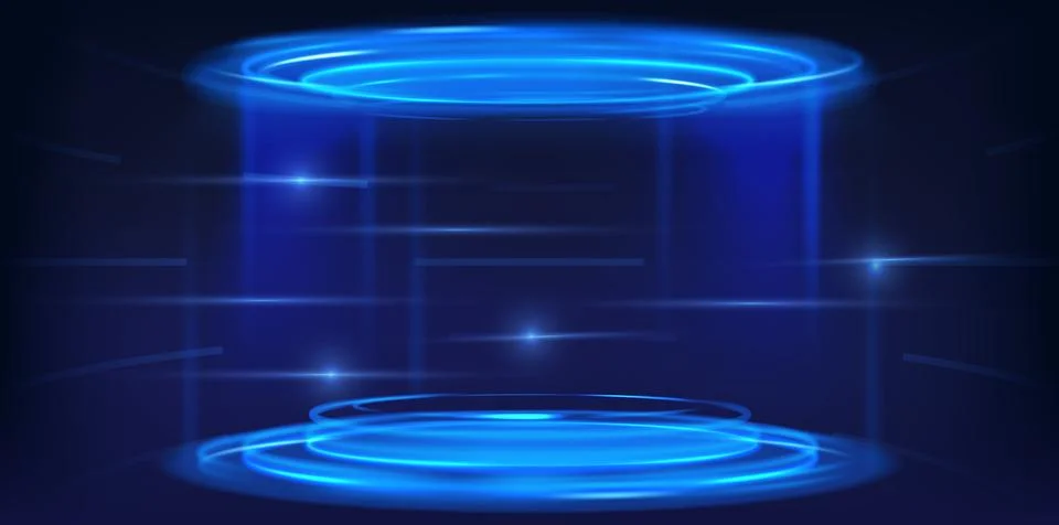 Futuristic round digital technology podium イラスト素材