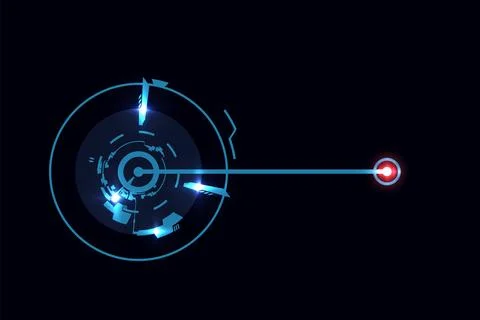 Futuristic round frame with ray, vector illustration for web design isolated on Stock Illustration