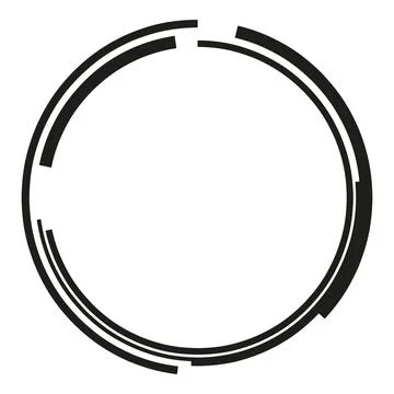 Futuristic round tech frame creating abstract border graphic Stock Illustration