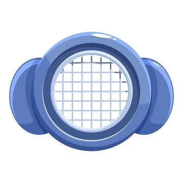 Futuristic round window showing grid structure in blue tones Stock Illustration