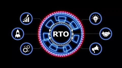 Futuristic RTO technology hud interface with icons. Dynamic neon hud animat.. Vidéo 334048988