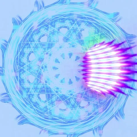 Futuristic Sacred Geometry Loop – Neon Cyber Mandala Animation Stock Footage 335653400