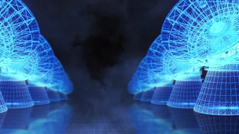 Futuristic Satellite Communication Network Animation Stock Footage 336739513