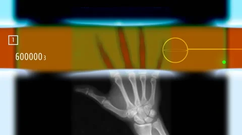 A Futuristic scan of a Human Hand (Loop) Stock Footage 41436393