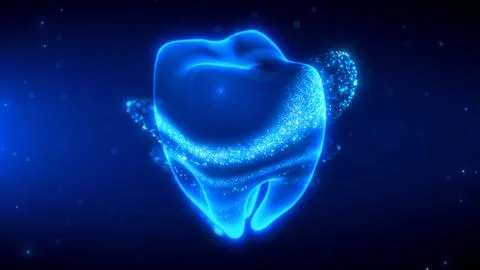 Futuristic Scanning Effect of Human tooth Anatomy Stock Illustration