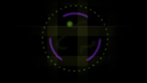 Futuristic Scanning Interface Animation with Glowing Green and Purple Element Stock Footage 343699063