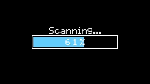 Futuristic Scanning Loading Bar Glitch Effect 0 To 100 Black Screen 4K Stockbeeldmateriaal 340920160