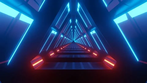 Futuristic Sci-fi 3D Tunnel Loop Animation 4k Footage Stock Footage 171558886