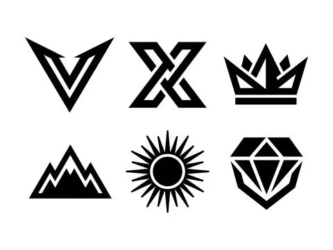 Futuristic Sci-Fi Alien and UFO Icons Stock Illustration