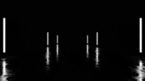 Futuristic Sci Fi Animation With Neon White Tubes. Stock Footage 171511292