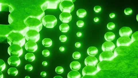Futuristic Sci-Fi Animation with Textured Green Hexagons Stock Footage 322937653
