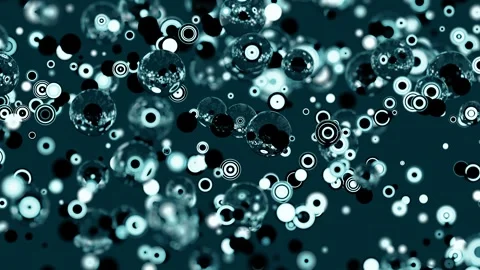 Futuristic sci-fi background, pulsating glowing black and glass moving spheres,  Stock Footage 275332702