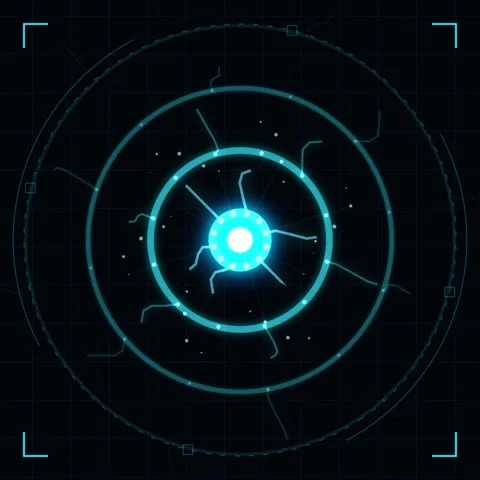 Futuristic sci-fi blue digital technology interface background loop Stock Footage 345689875