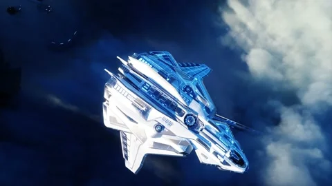 Futuristic sci fi city in clouds. Utopia. concept of the future. Flying Vidéo 145921024