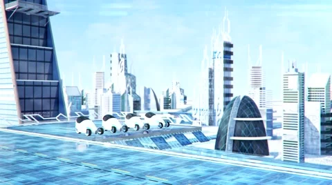 Futuristic sci-fi city street view, 3d digitally rendered animation 스톡 동영상 47496731