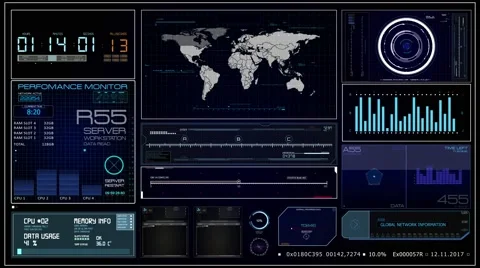 Futuristic Sci-Fi command center Stock Footage