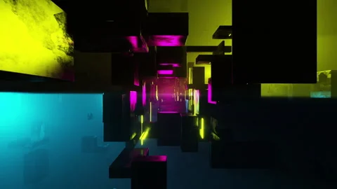 Futuristic Sci-Fi Cyber Tunnel HUD Loop. Stock Footage 230686803
