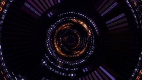 Futuristic sci-fi cyber tunnel illustration live wallpaper motion background Stock Footage 255613202