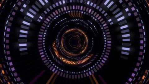 Futuristic sci-fi cyber tunnel illustration live wallpaper motion background Stock Illustration