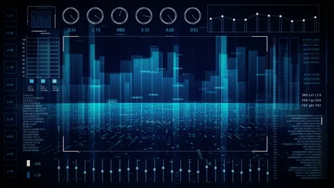 Futuristic Sci Fi data panel. Stock Footage 142448551