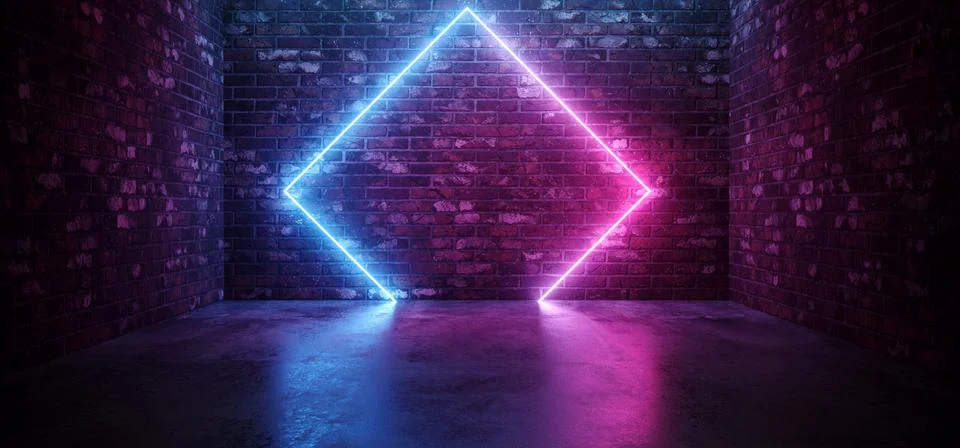 Futuristic Sci Fi Elegant Modern Neon Glowing Rectangle Shaped Lines Tubes Pu 스톡 일러스트