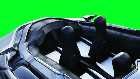 Futuristic sci fi flying car. Realistic 4k green screen animation. Isolate Stockbeeldmateriaal 161055090