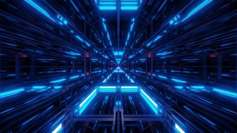 Futuristic sci fi glass tunnel with reflections 動画素材 160544633