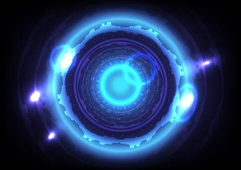 Futuristic Sci-Fi glowing HUD circle and sphere. Abstract hi-tech background. Illustrazione stock