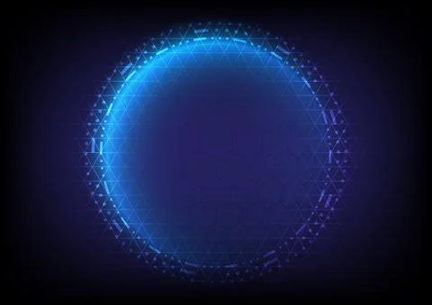 Futuristic Sci-Fi glowing HUD circle and sphere of hexagon. Abstract hi-tech  Stock Illustration