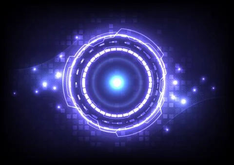 Futuristic Sci-Fi glowing HUD user. Digital infographic frame. Abstract holog イラスト素材