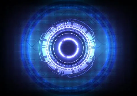 Futuristic Sci-Fi glowing HUD user. Digital infographic frame. Abstract holog Stock Illustration