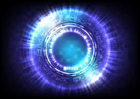 Futuristic Sci-Fi glowing HUD user. Digital infographic frame. Abstract holog Stock Illustration