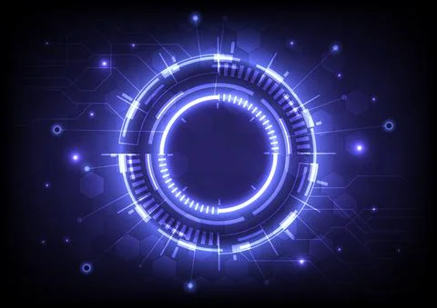 Futuristic Sci-Fi glowing HUD user. Digital infographic frame. Abstract holog イラスト素材