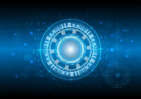 Futuristic Sci-Fi glowing HUD user. Digital infographic frame. Abstract holog イラスト素材