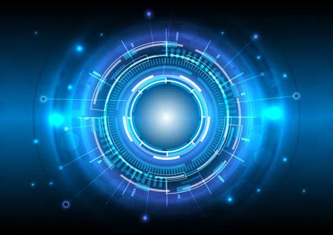 Futuristic Sci-Fi glowing HUD user. Digital infographic frame. Abstract holog Stock Illustration