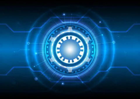 Futuristic Sci-Fi glowing HUD user. Digital infographic frame. Abstract holog イラスト素材