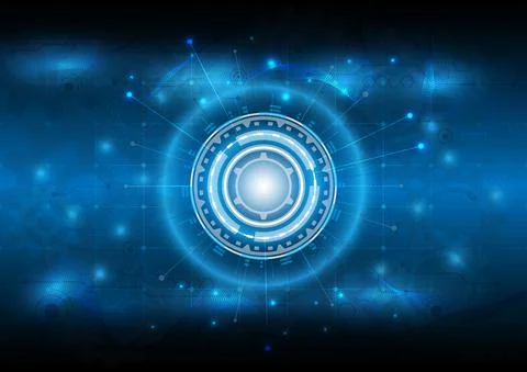 Futuristic Sci-Fi glowing HUD user. Digital infographic frame. Abstract holog イラスト素材