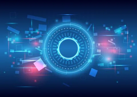 Futuristic Sci-Fi glowing HUD user. Data engineer. Digital infographic frame. イラスト素材