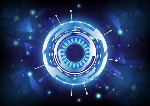 Futuristic Sci-Fi glowing HUD user. Data engineer particle. Digital infograph イラスト素材