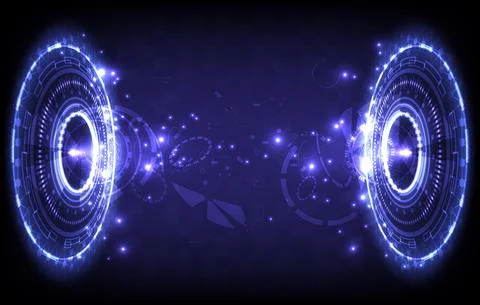 Futuristic Sci-Fi glowing HUD frame. Data engineer. Abstract hologram hi-tech Stock Illustration