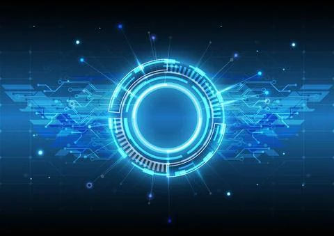 Futuristic Sci-Fi glowing HUD element. Abstract hi-tech particle background.  イラスト素材