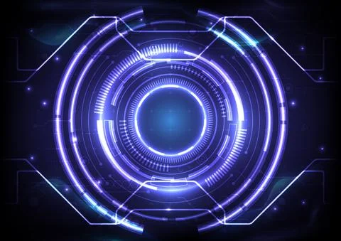 Futuristic Sci-Fi glowing HUD element. Abstract hi-tech background. Circuit l Stock Illustration