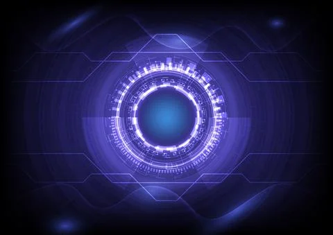 Futuristic Sci-Fi glowing HUD circle element. Abstract hi-tech background. He イラスト素材