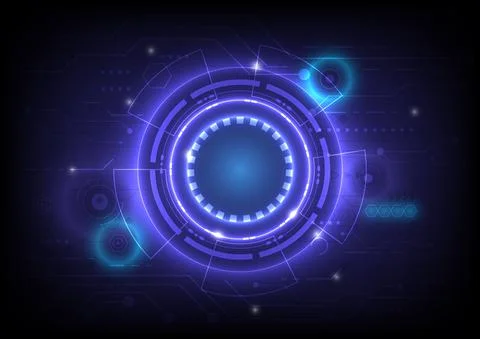 Futuristic Sci-Fi glowing HUD element, circuit board and particle of engineer 스톡 일러스트